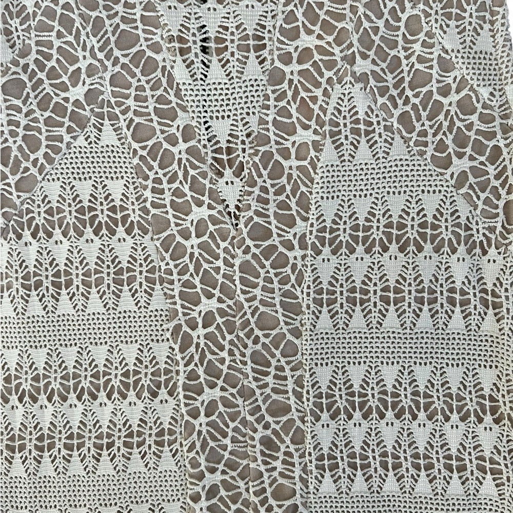BarIII peplum lace cream ivory beige blouse size small - Picture 4 of 5